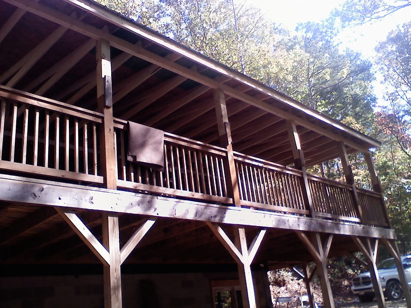 Timber framing under a new elevated porch and deck — Roof Leak Repair in Orinda by Roofing Brothers